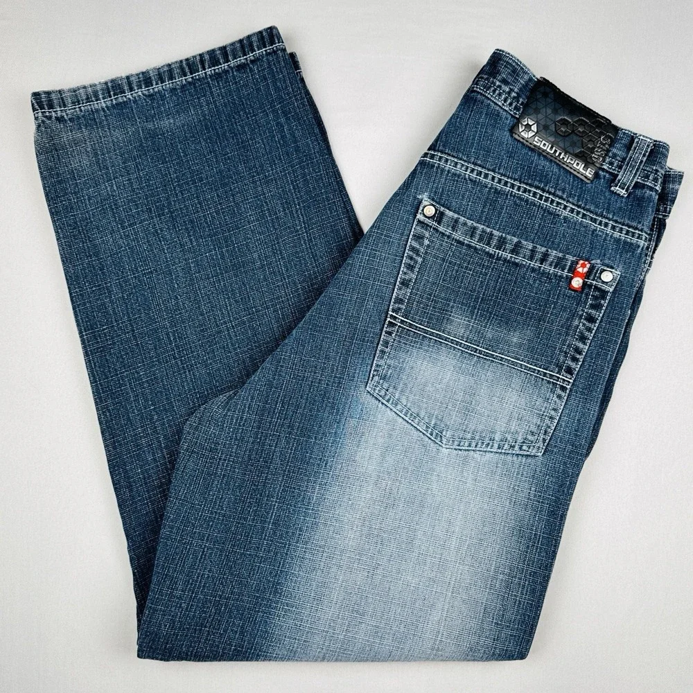 Vintage Y2K Southpole 3180 Baggy Jeans 34x32 Red Tab Wide Leg Denim Skater